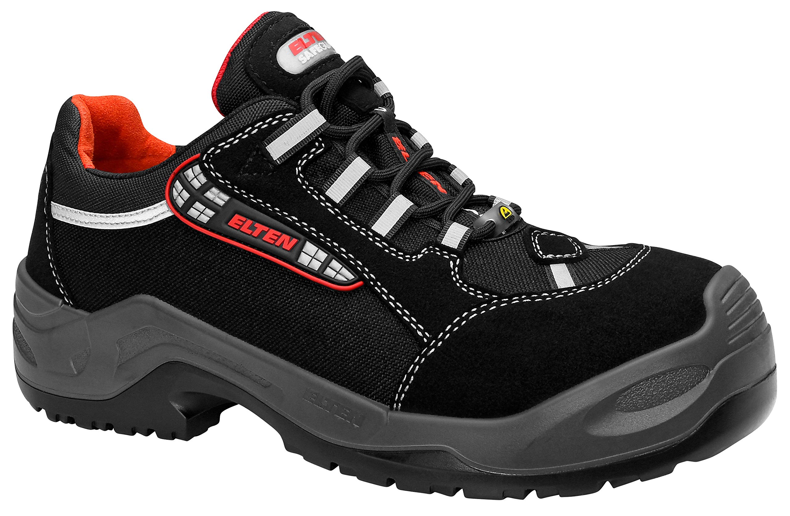 elten-senex-al-esd-s3-halbschuh-gr-38-weit-schwarz-rot image 1